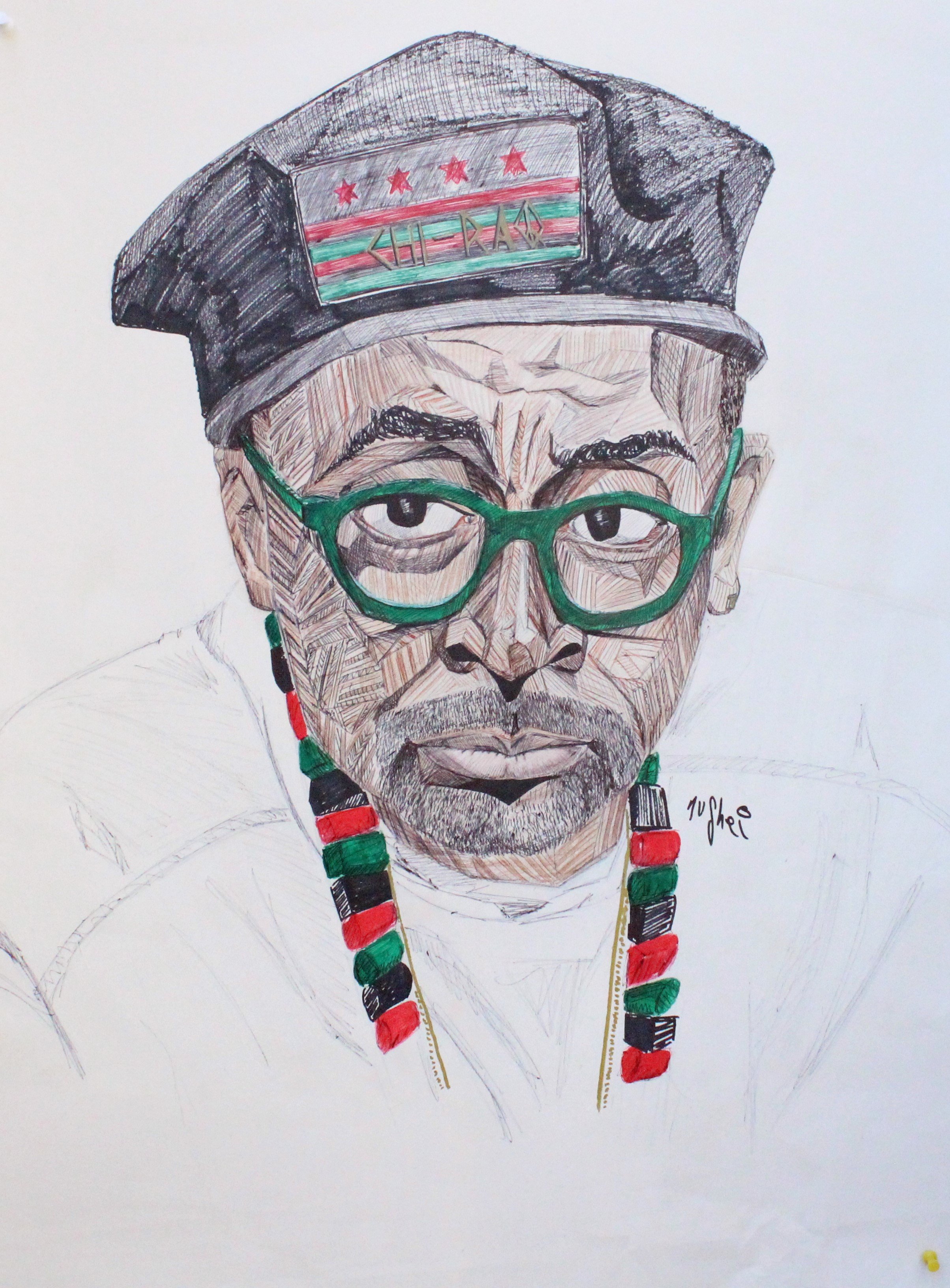 Nu Shei; Spike Lee, 2018, Original Drawing Other, 22.1 x 30.2 inches. Artwork description: 241 Spike Lee directed one of my favourite moviesMalcom X .Besides coming from the notorious streets of Brooklyn he has also became one of the most decorated Directors in Hollywood since with an amazing filmography list.Homage piece. ...