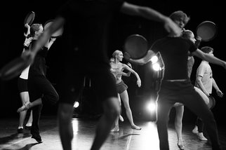 Yulia Nak; Dance With A Tambourine, 2016, Original Photography Black and White, 17 x 12 inches. Artwork description: 241 Dance, black white, theater...