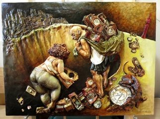 Janusz Obst; Brooklynee, 2012, Original Bas Relief, 36 x 24 inches. Artwork description: 241   oil on Handmade paper     ...