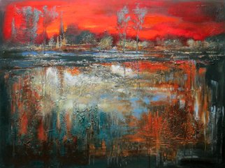 Oleg Danilyants; LANDSCAPE With RED SKY, 2012, Original Painting Acrylic, 101.6 x 76.2 cm. Artwork description: 241 Acrylic painting, Panel / Board.This artwork is sold unframed. ...