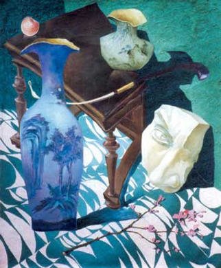 Oleg Danilyants; Still Life With China, 1998, Original Painting Oil, 90 x 105 cm. 