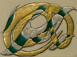 Florence Bremond; Arobas, 2003, Original Painting Oil, 32 x 24 cm. Artwork description: 241 This work has been stolen during an exhib. in Feb. 2006Oil and leaf gilding on raised gesso ( metal leaves: aluminium and brass, protected by alkyd varnish) , on canvasboard - - Huile et dorure a la feuille sur gesso en relief ( feuilles metalliques : laiton et aluminium protegees ...