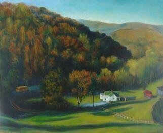 Ron Ogle, 'Anderson Branch', 1994, original Painting Oil, 32 x 26  x 1 inches. Artwork description: 2703 An October view in the Anderson Branch community, up close to Little Pine, near the French Broad River, in Madison County, North Carolina. ...
