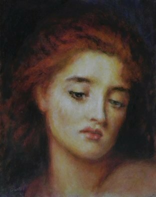 Ron Ogle; The Martyr Of Solway, 2021, Original Painting Oil, 8 x 10 inches. Artwork description: 241 aEURoeThe Martyr of SolwayaEUR by John Everett Millais, 1871.  He portrays Margaret Wilson1667 aEUR