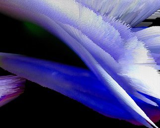 Obert Fittje, 'Extruded Blue Flower', 2011, original Photography Color, 12 x 8  inches. Artwork description: 1911  This is a digital image of a blue flower that has been transformed into an abstract image using Photoshop's extruding filter.               ...