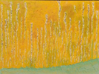 Obert Fittje; Golden Birches II, 2014, Original Painting Oil, 24 x 18 inches. Artwork description: 241  Another title for this work would be Golden Birches Upside Down  My wife prefers this work to be hung upside down from my original intent with the blue water coming up from below.  I think it works both ways.            ...