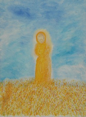 Obert Fittje, 'Monk In Golden Field', 2005, original Painting Oil, 18 x 24  x 1 inches. Artwork description: 1911  This is a seemingly straightforward painting of a monk standing in a golden field, both literally and metaphorically....