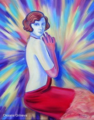 Oksana Grineva; Glowed Decolette, 2013, Original Painting Oil, 24 x 30 inches. Artwork description: 241           Nude, Figurative, female, people, woman , contemporary, original, giclee, prints            ...