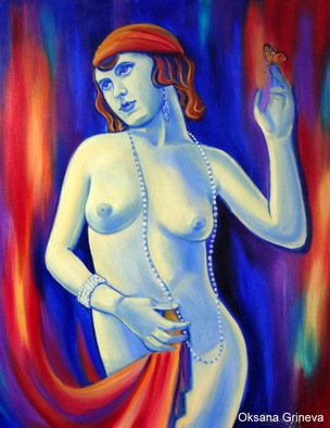 Oksana Grineva; Moon Glow, 2013, Original Painting Oil, 22 x 28 inches. Artwork description: 241         Nude, Figurative, female, people, woman , contemporary, original, giclee, prints          ...