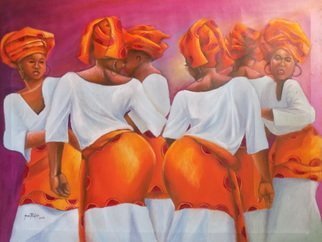 Smith Olaoluwa; Yoruba Traditional Dancers, 2016, Original Painting Oil, 38.1 x 40.1 inches. Artwork description: 241 itle Yoruba Traditional DancersArtist Olaoluwa SmithMediumPainting - Oil On Canvass...