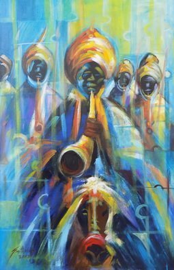 Smith Olaoluwa; Hausa Flutist, 2020, Original Painting Acrylic, 28.1 x 23.1 inches. Artwork description: 241 Title Hausa FlutistArtist Olaoluwa SmithMedium Painting - Oil On Canvass...