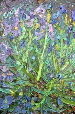 Olga Bezhina; Battle Of The Irises, 2020, Original Painting Oil, 90 x 130 cm. Artwork description: 241 Irises are the flowers that you created for painting  If I were a writer, I would give them so many colorful definitions  Grace, sensuality, power and beauty. But I m an artist, so I ve done it all with oil paints. Look at this combination of shades ...
