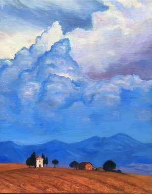 Olga Hodukova; Blue Distance, 2021, Original Painting Oil, 40 x 50 cm. Artwork description: 241 The endless expanses, the endless sky inspire. You can feel that nothing is impossible, and our problems are very small in comparison with this sky. ...