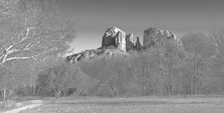 Stephen Robinson; Cathedral Rock, 2018, Original Photography Digital, 30 x 15 inches. Artwork description: 241 Indian Legend describes the wedding of a man and a woman, standing back to back, seeing in all directions, seeing in all ways human, they are bound together for life....