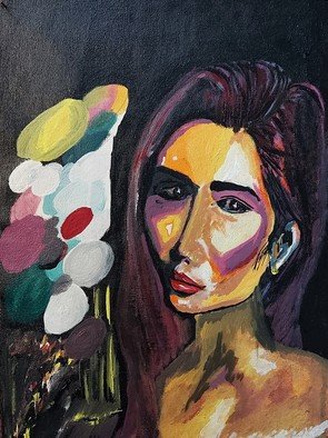 Anoop Thomas; Portrait, 2021, Original Painting Acrylic, 10 x 12 inches. Artwork description: 241 Portrait woman...