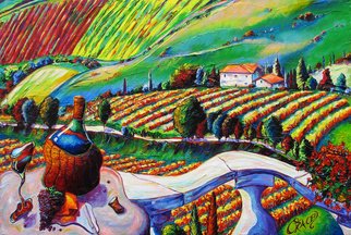 Christopher Oraced Decaro; Once Upon A Vineyard Daydream, 2007, Original Mixed Media, 36 x 24 inches. Artwork description: 241  When you fall asleep in a vinyard after too many sips of wine. ...