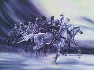 Uche Ogbu; Equestrian, 2015, Original Painting Oil, 36 x 24 inches. 
