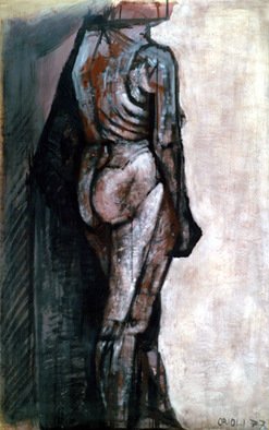 Dario Raffaele Orioli; Nude 1, 1977, Original Painting Acrylic, 70 x 150 cm. 