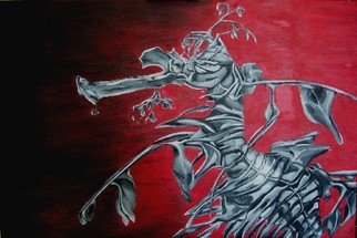D. K. Osorio; Sea Dragon, 2010, Original Painting Oil, 91 x 61 cm. Artwork description: 241  Sea Dragon, Seahorse, red, painting ...
