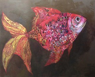 Olga Zelinska; Ruby Fish, 2017, Original Painting Oil, 70 x 90 cm. Artwork description: 241 Water is the symbol of the feminine, so the fish becomes an attribute of many of the Great goddessAtargatis, Ishtar, Astarte, Aphrodite.  Symbolizes fruitfulness, fertility, abundance, sensual love. ...