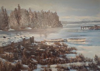 Ozzie Kajtezovic; Winter Down There, 2009, Original Painting Oil, 18 x 14 inches. Artwork description: 241 Oil sketch on the lake in Texas...