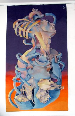 Gabriela Cristu; THE BEING, 1992, Original Tapestry Weaving, 161 x 276 cm. Artwork description: 241   weaving by artist...