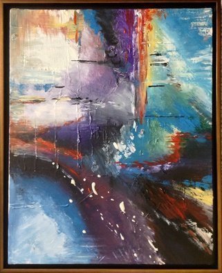 Pamela Van Laanen, 'A Bridge Over Troubled Waters', 2014, original Painting Acrylic, 16 x 20  x 1 inches. Artwork description: 2307        Bold, original acrylic on canvas abstract painting.  The painting is mounted in a gold bordered Illusion floater frame.  Ready to hang.         ...