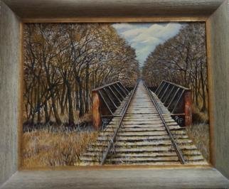 Pamela Van Laanen, 'Relic', 2013, original Painting Acrylic, 34 x 28  x 1 inches. Artwork description: 2703  Landscape, historical depiction of the end of an era in a Texas town, abandoned railroad tracks.                            ...