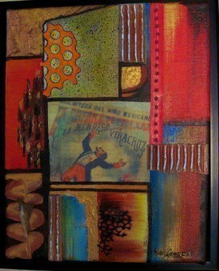 Pamela Van Laanen, 'Veracruz', 2010, original Collage, 8 x 10  x 1 inches. Artwork description: 3495     Whimsical, heavily textured, mixed media and collage   ...