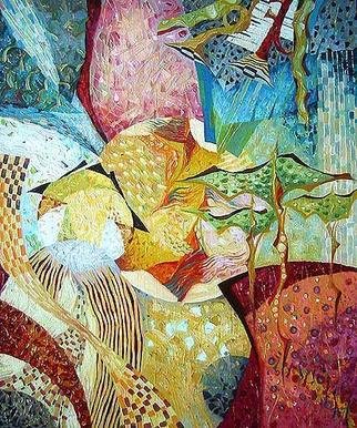 Biser Panayotov; Curtains, 2003, Original Painting Oil, 55 x 66 cm. 