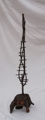 Khaled Alhamzah; Ladder V, 2020, Original Woodworking, 12 x 87 cm. Artwork description: 241 ladder of terr branches...