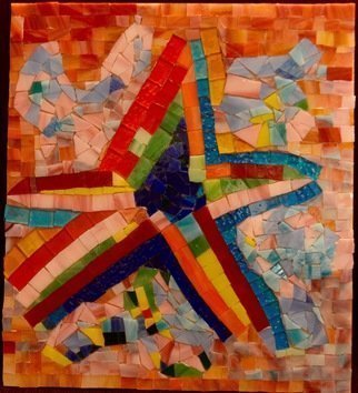Goksen Parlatan; Starry Way, 2016, Original Mosaic, 30 x 30 cm. Artwork description: 241  mosaic, gAP kAYen parlatan, artist, sanatASS A+-, starry way, stained glass, dAP kme cam, yA+-ldA+-zlA+- yol, abstract, star, yA+-ldA+-z, ...