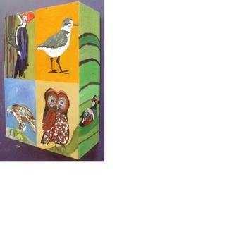 Patrice Tullai; Birds Of The Great Pacifi..., 2008, Original Painting Oil, 13 x 20 inches. Artwork description: 241  Birds of the Great Pacific Northwest painting on winebox.  Colorful, informative and fun. ...