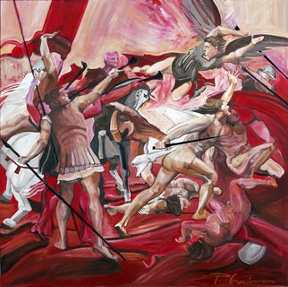 Paula Craioveanu; The Fight Between Good Evil, 2014, Original Painting Oil, 79 x 79 inches. Artwork description: 241 Heroic fight between good and evil...