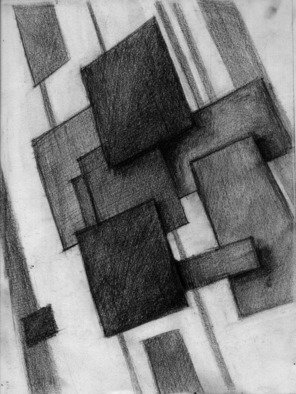 Paul Anton; Planes Of Space, 2014, Original Drawing Pencil, 20 x 27 cm. Artwork description: 241  I belive that if there is a space that can fit parallel planes - there is a 