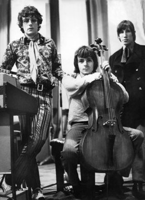 Paul Berriff; Pink Floyd, 1967, Original Photography Black and White, 22 x 33 inches. Artwork description: 241  Pink Floyd during a break in their recording session at Abbey Road Studios, London in March 1967. They were recording numbers for their album' Piper at the Gates of Dawn' . The photograph comes signed on the verso by photographer Paul Berriff with limited edition number ...