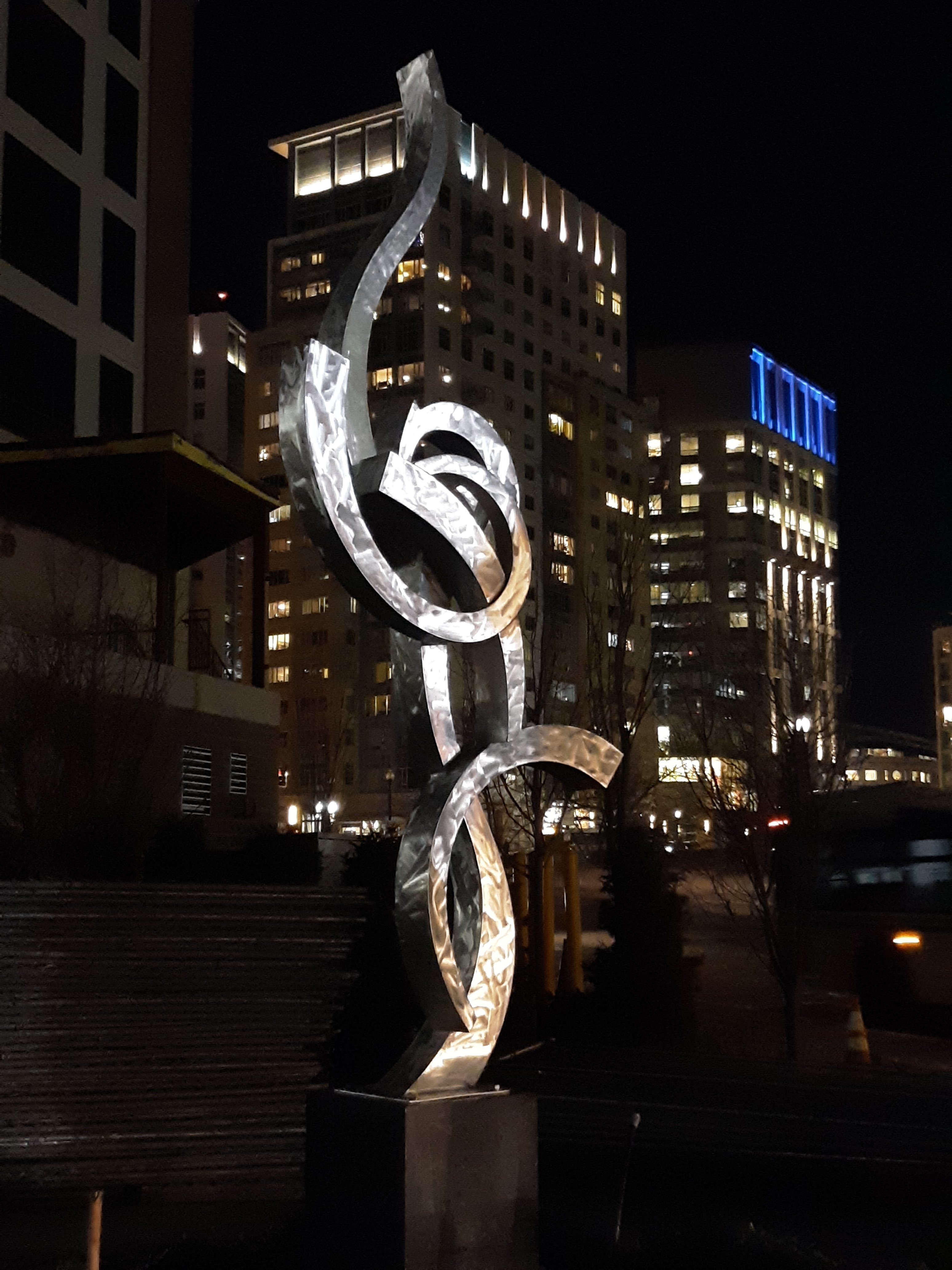 Paul Machalaba; Elevation III Commission, 2019, Original Sculpture Aluminum, 4 x 13 feet. Artwork description: 241 13 foot polished fluid abstract commissions available for corporate or residential spaces.  Projects can be designed and built in a similar style to your exact wishes. ...