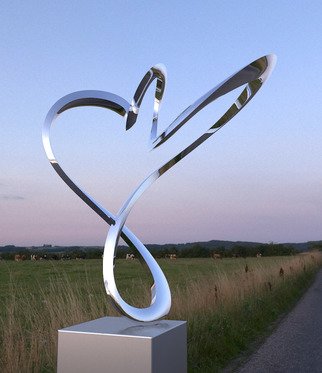 Paul Wesson; Swing Space 4, 2012, Original Sculpture Steel, 174 x 200 cm. Artwork description: 241 Big Abstract Stainless Steel Limited Edition art sculpture. Best for outdoor display, garden, yard etc. For sale by it s creator the brilliant professor of sculpture Paul Wesson. ...
