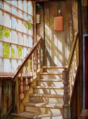 Pavel Tyryshkin; Stairs, 2008, Original Painting Oil, 96 x 130 cm. Artwork description: 241         stairs                    ...