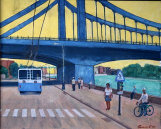 Pavel Tyryshkin; Crimean Bridge, 2020, Original Painting Oil, 100 x 80 cm. Artwork description: 241 Crimean bridge in Moscow...