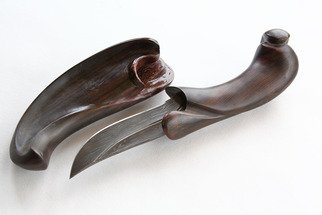Pavel Sorokin, 'Gladius dagger in eben wo...', 2016, original Metalsmith, 18 x 5  x 5 cm. Artwork description: 1758  this decorative knife is from my WOODIUS collection of gifts made of carved tropical wood. Handle and scabbard made of Black Eben wood. Blade is made of extremely high quality damascus steel ...