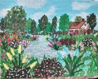 Ceejay Farve; A Dream, 2021, Original Painting Acrylic, 11 x 14 inches. Artwork description: 241 It s an 11 A--14  Landscape, acrylic painting, on canvas board panel. It s sort of a garden, cottage, idea. Sort of a dream but an escape as well. ...