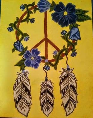 Ceejay Farve; Dream Catcher, 2021, Original Painting Acrylic, 9 x 12 inches. Artwork description: 241 I live in a native American county I have it in my blood I just love dream catchers ...