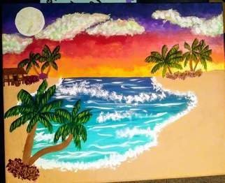 Ceejay Farve; Tropical, 2021, Original Painting Acrylic, 16 x 20 inches. Artwork description: 241 I grew up in the outer banks of NC and I just miss the beach...