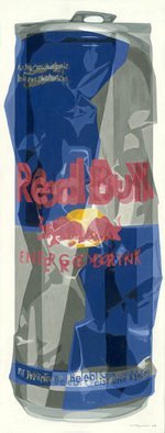Herwig Peschka; REB BULL, 2006, Original Painting Oil, 63 x 165 cm. Artwork description: 241  The drink of the 21st century ...