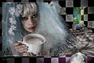 Peter Ingrassia; Drink Me, 2010, Original Digital Art, 16 x 20 inches. Artwork description: 241        Photoshop manipulation on archival photo paper. Available as giclee canvas print.  photography, female, portrait, woman, fantasy, new age, erotic, sensual, dream, ethereal            ...