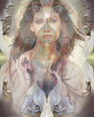 Peter Ingrassia; Heart Of The Madona, 2008, Original Digital Art, 16 x 20 inches. Artwork description: 241        Photoshop manipulation on archival photo paper. Available as giclee canvas print.  photography, female, portrait, woman, fantasy, new age, erotic, sensual, dream, ethereal        ...