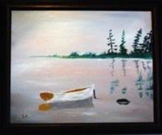 James Emerson; Waiting For The Tide, 2012, Original Painting Oil, 18 x 24 inches. Artwork description: 241   Dingy on the flats waiting for the master     ...