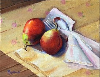 Pat Heydlauff; Pear Twosome, 2016, Original Painting Acrylic, 18 x 14 inches. Artwork description: 241 Whether it is time for lunch, a snack or afternoon tea, one pear is great, a twosome is even better....