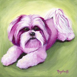 Pat Heydlauff; Pink Crystal, 2016, Original Painting Acrylic, 12 x 12 inches. Artwork description: 241 Crystal is an in your face dog that effervesces life and joy yet is as beautiful and charming as a piece of rose or pink quartz....